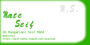 mate seif business card
