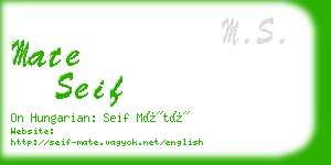 mate seif business card